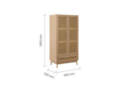 Oak Wooden 3 Piece Furniture Set Wardrobe Chest Of Drawers Bedsides Birlea Croxley - thumbnail 9