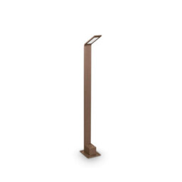 Ideal Lux Agos Integrated Led Outdoor Tall Bollard Brown 670Lm 3000K Ip54