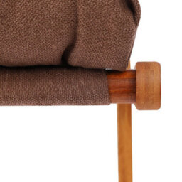 Brown Cushioned Folding Bamboo Footstool Ottoman Sofa Bed Foot Rest - thumbnail 3