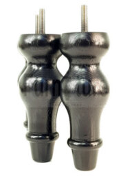 L&F 4 Black Turned Solid Oak Wood Furniture Legs Replacement Settee Feet 150mm High Sofa Chair Bed M8 Sof3214 - thumbnail 6
