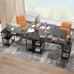 Costway L-Shaped Corner Computer Desk Study Writing Desk Workstation With Storage Shelf - thumbnail 5