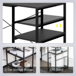 Costway L-Shaped Corner Computer Desk Study Writing Desk Workstation With Storage Shelf - thumbnail 7