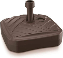 Square Fillable Parasol Base By Agritrade - Brown Plastic - Ideal For Garden Or Balcony