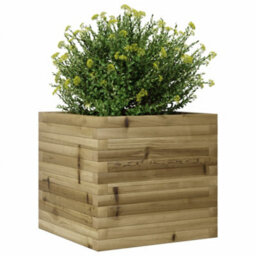 Berkfield Rustic Garden Planter 50X50X45.5 Cm Impregnated Wood Pine - thumbnail 4