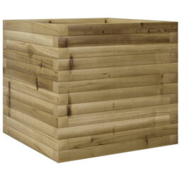 Berkfield Rustic Garden Planter 50X50X45.5 Cm Impregnated Wood Pine - thumbnail 7