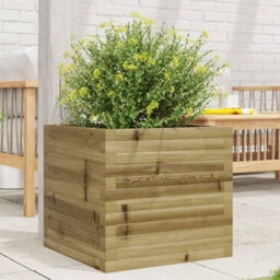 Berkfield Rustic Garden Planter 50X50X45.5 Cm Impregnated Wood Pine - thumbnail 2