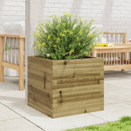 Berkfield Rustic Garden Planter 50X50X45.5 Cm Impregnated Wood Pine - thumbnail 3