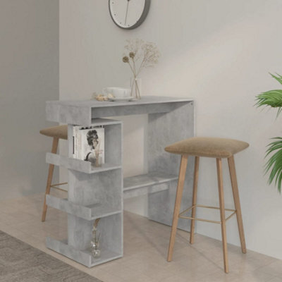 Berkfield Bar Table With Storage Rack Concrete Grey 100X50X101.5Cm Engineered Wood - image 1