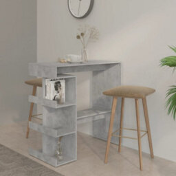 Berkfield Bar Table With Storage Rack Concrete Grey 100X50X101.5Cm Engineered Wood - thumbnail 1