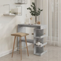 Berkfield Bar Table With Storage Rack Concrete Grey 100X50X101.5Cm Engineered Wood - thumbnail 3