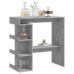 Berkfield Bar Table With Storage Rack Concrete Grey 100X50X101.5Cm Engineered Wood - thumbnail 4