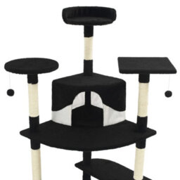 Walplus Cat Tree With Sisal Scratching Posts 203 Cm Black And White - thumbnail 5