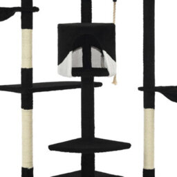 Walplus Cat Tree With Sisal Scratching Posts 203 Cm Black And White - thumbnail 6