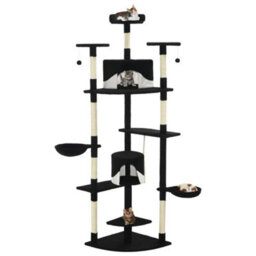 Walplus Cat Tree With Sisal Scratching Posts 203 Cm Black And White