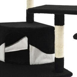Walplus Cat Tree With Sisal Scratching Posts 203 Cm Black And White - thumbnail 7