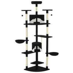 Walplus Cat Tree With Sisal Scratching Posts 203 Cm Black And White - thumbnail 3