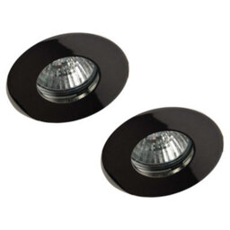 Litecraft 2 Pack Black Chrome Modern Ip65 Fire Rated Bathroom Downlights - thumbnail 1