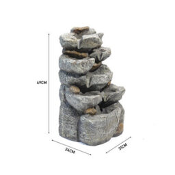 Living And Home Outdoor Led Waterfall Rockery Garden Decor Electric Fountain Water Feature 49 Cm - thumbnail 9