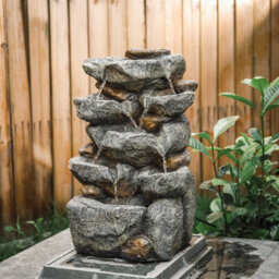 Living And Home Outdoor Led Waterfall Rockery Garden Decor Electric Fountain Water Feature 49 Cm - thumbnail 3