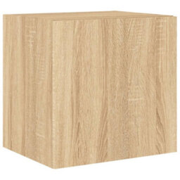 Berkfield Durable Tv Wall Cabinets With Led Lights 2 Pcs Sonoma Oak 40.5X35X40 Cm - thumbnail 7
