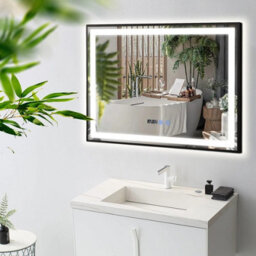 800 X 600 mm Led Bathroom Mirror With Demister, Touch Sensor And Time Display - thumbnail 3
