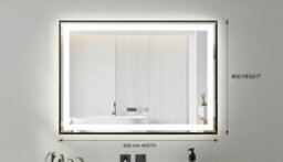 800 X 600 mm Led Bathroom Mirror With Demister, Touch Sensor And Time Display - thumbnail 2