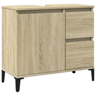 Berkfield Durable Bathroom Cabinet Sonoma Oak 65X33X60 Cm Engineered Wood