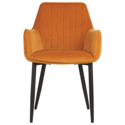 Beliani Set Of 2 Dining Chairs Wellston Velvet Orange - thumbnail 5