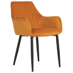 Beliani Set Of 2 Dining Chairs Wellston Velvet Orange - thumbnail 4