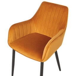 Beliani Set Of 2 Dining Chairs Wellston Velvet Orange - thumbnail 7