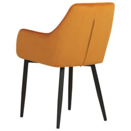 Beliani Set Of 2 Dining Chairs Wellston Velvet Orange - thumbnail 6