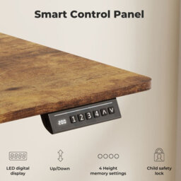 Levede Electric Standing Desk Rustic Brown Height Adjustable With Memory Control - thumbnail 7