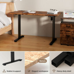 Levede Electric Standing Desk Rustic Brown Height Adjustable With Memory Control - thumbnail 9