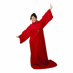 Snug Rug Cosy Sleeved Fleece Blanket With Sleeves And A Handy Pouch Pocket - Red - thumbnail 5