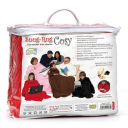 Snug Rug Cosy Sleeved Fleece Blanket With Sleeves And A Handy Pouch Pocket - Red - thumbnail 3