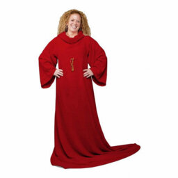 Snug Rug Cosy Sleeved Fleece Blanket With Sleeves And A Handy Pouch Pocket - Red - thumbnail 7