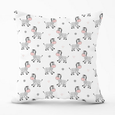 Warren Reed Designer Cute Hand Drawn Zebra Cushions 60Cm X 60Cm - image 1