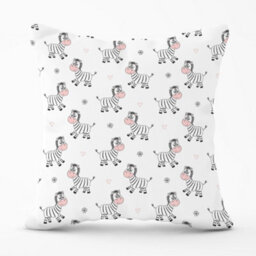 Warren Reed Designer Cute Hand Drawn Zebra Cushions 60Cm X 60Cm - thumbnail 1