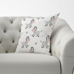Warren Reed Designer Cute Hand Drawn Zebra Cushions 60Cm X 60Cm - thumbnail 2