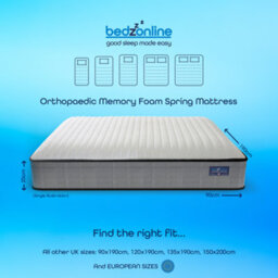 Bedz Online Bedzonline Hydro Coil Orthopaedic Memory Foam Mattress, Medium-Firm Pressure Relief, 3Ft Single (90X190Cm) - thumbnail 6