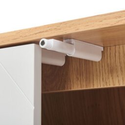 Beliani Scandinavian Sideboard, White And Light Wood, 2 Doors, 1 Shelf, W76 X D40 X H84Cm - thumbnail 8