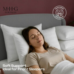 MHG Textiles Anti-Allergy Striped Pillow - Ultra Soft, Hotel Quality, Soft-Medium Support - Pack Of 1 - thumbnail 6