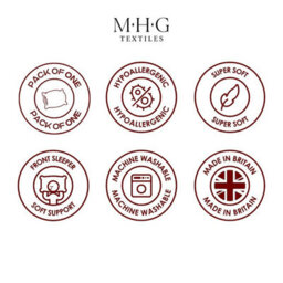 MHG Textiles Anti-Allergy Striped Pillow - Ultra Soft, Hotel Quality, Soft-Medium Support - Pack Of 1 - thumbnail 9