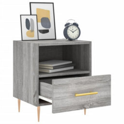 Berkfield Bedside Cabinet Grey Sonoma 40X35X47.5 Cm Engineered Wood - thumbnail 7