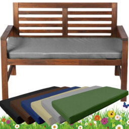 TheWhiteWater Limited Garden Bench Cushion - Patio Pub Furniture Bench Seat Pad - Weather & Waterproof Fabric - 3 Seater - Grey