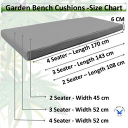 TheWhiteWater Limited Garden Bench Cushion - Patio Pub Furniture Bench Seat Pad - Weather & Waterproof Fabric - 3 Seater - Grey - thumbnail 5