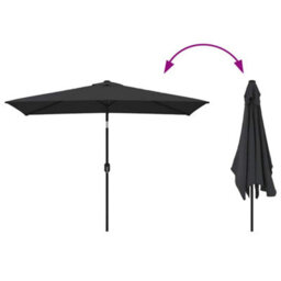 Berkfield Elegant Outdoor Parasol With Metal Pole 300X200 Cm Black - thumbnail 6