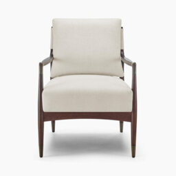 Furniturebox Uk Delia Beige Fabric Mid Century Modern Accent Chair - thumbnail 4