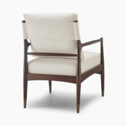 Furniturebox Uk Delia Beige Fabric Mid Century Modern Accent Chair - thumbnail 5