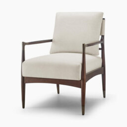 Furniturebox Uk Delia Beige Fabric Mid Century Modern Accent Chair - thumbnail 3